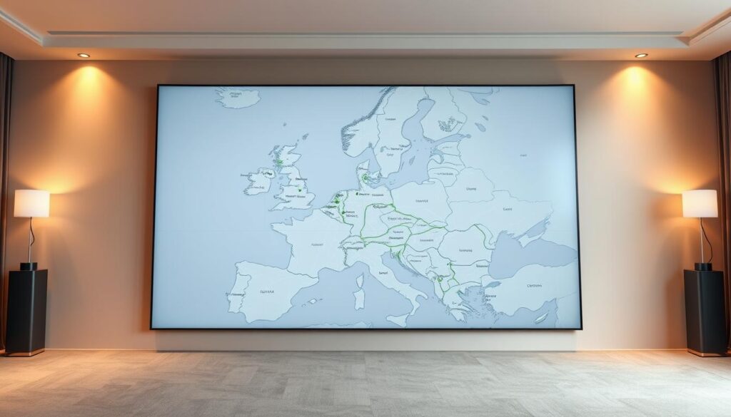 Mappa delle destinazioni europee per auto elettrica