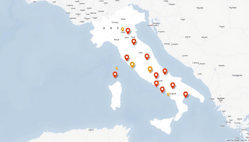 mappa distribuzione colonnine ricarica veloce italia